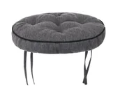 Poduszki na krzesła - Poduszka siedzisko na krzesło okrągła, Zośka Inari, Grafit, 38 cm - miniaturka - grafika 1