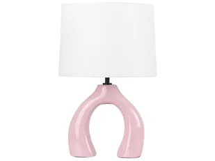 Lampa stołowa ceramiczna różowa ABBIE - Lampy stojące - miniaturka - grafika 1