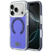 Etui i futerały do telefonów - Etui LACOSTE Shockproof Transparent Frosted MagSafe do Apple iPhone 17 Pro Marynarski granat - miniaturka - grafika 1