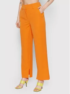 Spodnie damskie - YAS Spodnie materiałowe Malabo 26027077 Pomarańczowy Relaxed Fit - grafika 1