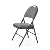 Krzesła - Krzesło tapicerowane K566 szare/czarne składane - miniaturka - grafika 1