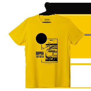T-shirt koszulka Toyota Supra żółta-S - Odzież do sportów motorowych - miniaturka - grafika 1
