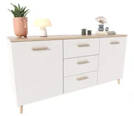 Komody - Biała Komoda Skandynawska 150 Cm M6-T13 - miniaturka - grafika 1