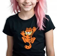 Koszulki męskie - Koszulka Dziecięca Czarna GARFIELD Rudy Kot Wzory Rozmiar 146-152 cm - miniaturka - grafika 1