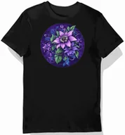Koszulki męskie - Koszulka męska czarna z nadrukiem tajemniczego kwiatu pasji XL - miniaturka - grafika 1