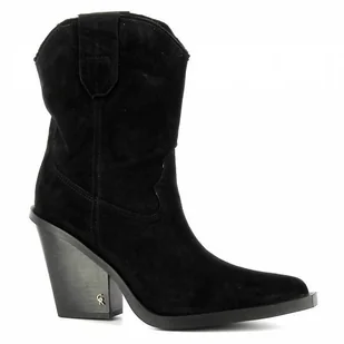 Czarne kowbojki damskie CARINII - Carinii - Botki damskie - miniaturka - grafika 1
