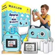 Aparaty natychmiastowe - Aparat natychmiastowy Maxilow Drukuś 2.0 Niebieski + 3 Rolki - miniaturka - grafika 1