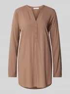 Bluzki damskie - Bluzka o kroju regular fit z kołnierzem z lamówką - miniaturka - grafika 1