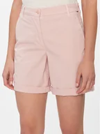 Spodenki damskie - Tommy Hilfiger Szorty materiałowe WW0WW42457 Różowy Regular Fit - miniaturka - grafika 1