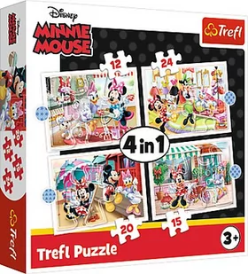 Trefl Puzzle 34315 Minnie z przyjaciółmi 4w1 ŁÓDŹ 34315 - Puzzle - miniaturka - grafika 4