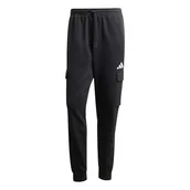 Spodnie męskie - adidas Mężczyźni ESSENTIALS FEELCOZY FLEECE CARGO PANT, black/white, S - miniaturka - grafika 1