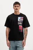 Koszulki męskie - Diesel t-shirt bawełniany T-BOXT-T3 męski kolor czarny z aplikacją A19467.0PLAT - miniaturka - grafika 1