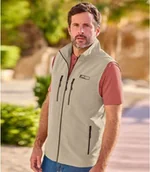 Swetry męskie - Kamizelka reporterska zapinana na suwak Mężczyzna Atlas For Men - Kolor : Beżowy - Rozmiar : 4XL - miniaturka - grafika 1