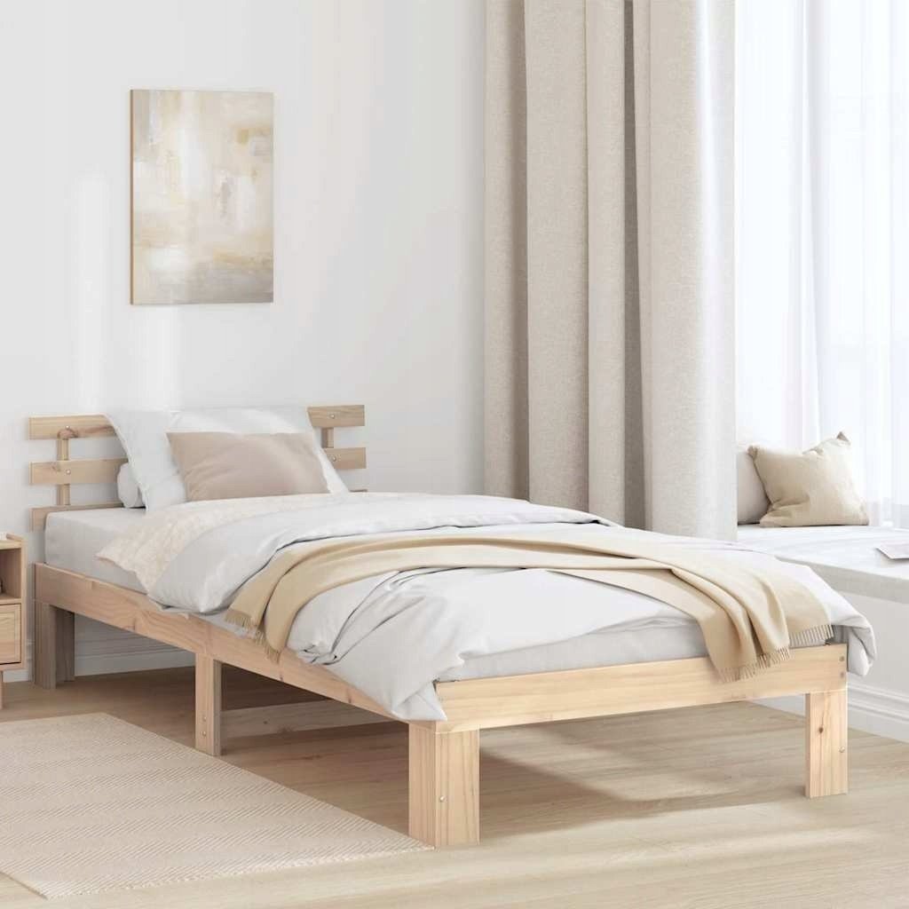 vidaXL Rama łóżka z drewna sosnowego Lita sosna Lumarko