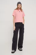 Koszulki sportowe damskie - Tommy Jeans t-shirt damski kolor różowy - miniaturka - grafika 1