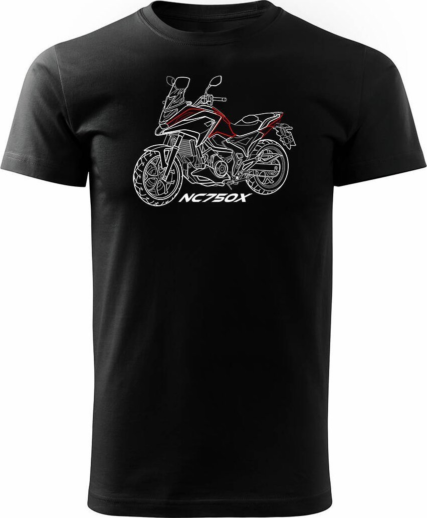 Topslang Koszulka z motocyklem na motor Honda NC 750 X NC750X męska czarna REGULAR XL