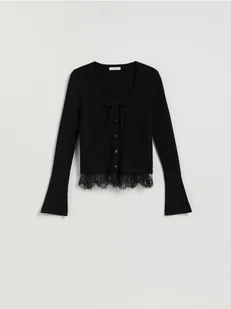 Reserved - Sweter z koronką - czarny - Moda i Uroda OUTLET - miniaturka - grafika 1
