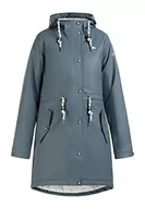 Kurtki damskie - Schmuddelwedda Damski płaszcz przeciwdeszczowy z watowaniem, niebieski/szary, XL - miniaturka - grafika 1