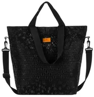Torebki damskie - Torba Torebka Shopper Na Ramię Damska Na Zakupy Z Paskiem Zakupowa Rovicky Czarna - miniaturka - grafika 1