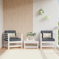 Fotele i krzesła ogrodowe - Krzesła ogrodowe z poduszkami 2 szt. Białe lite drewno sosnowe - miniaturka - grafika 1