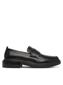 Półbuty męskie - Calvin Klein Loafersy Cupped Band Loafer Lth HM0HM02065 Czarny - miniaturka - grafika 1