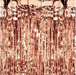 Kurtyna - zasłona na drzwi metaliczna różowe złoto - 200 cm x 100 cm - Sylwester - miniaturka - grafika 1