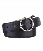 Paski - Pasek Damski Do Spodni Skórzany Skóra Naturalna PUCCINI Czarny PAD202S 1 - miniaturka - grafika 1