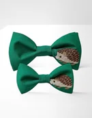 Krawaty i muchy męskie - Zestaw muszek dla taty i syna jeż jeżyk zielony - miniaturka - grafika 1