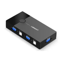 Adaptery i przejściówki - UGREEN Przełącznik switch KVM UGREEN 30357 2-portowy VGA czarny) - miniaturka - grafika 1
