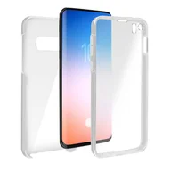 Etui i futerały do telefonów - Etui 360° do Samsunga Galaxy S10e Elastyczny przód i sztywny tył — przezroczyste - miniaturka - grafika 1