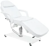 Fotele kosmetyczne - Fotel kosmetyczny hydrauliczny obrotowy spa biały leżanka - miniaturka - grafika 1