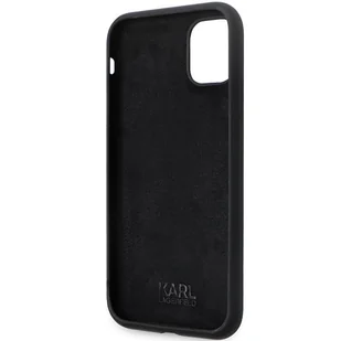 Karl Lagerfeld KLHCN61SMHKNPK iPhone 11 / Xr 6.1" czarny/black Silicone Ikonik Metal Pin - Etui i futerały do telefonów - miniaturka - grafika 7