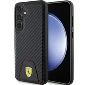 Etui i futerały do telefonów - Etui Ferrari Carbon Stitched Bottom na Samsung Galaxy S24+ - czarne - miniaturka - grafika 1