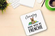 Herbata - Francuski byk pies kubek podkładka zestaw zabawny francuski joga namaste francuski byk pies herbata kawa kubek prezent (podstawka) - miniaturka - grafika 1