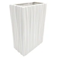 Wazony i flakony - Wazon ceramiczny nowoczesny flakon na kwiaty biały 23 cm - miniaturka - grafika 1