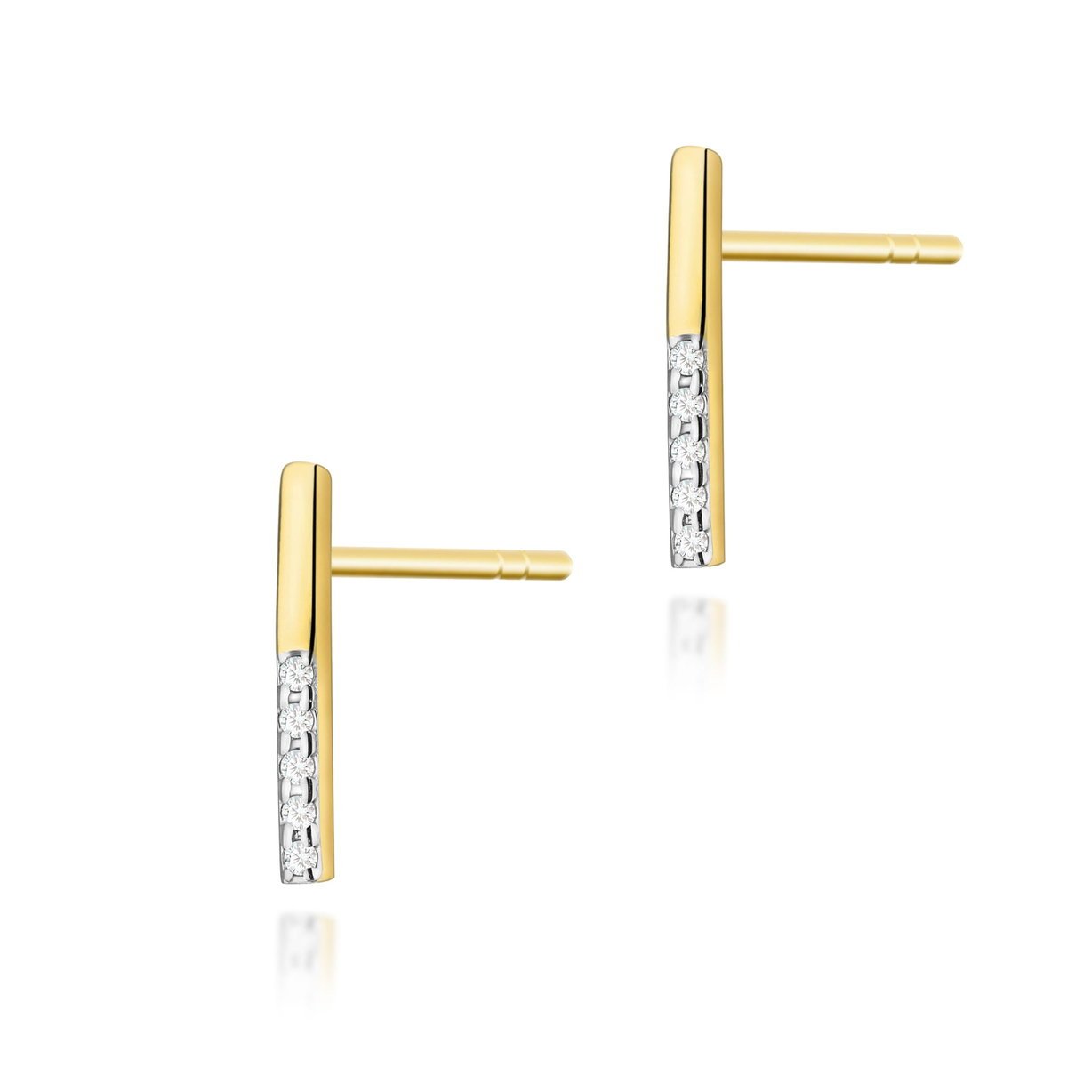 Złote kolczyki K0077 z diamentami żółte złoto pr. 585