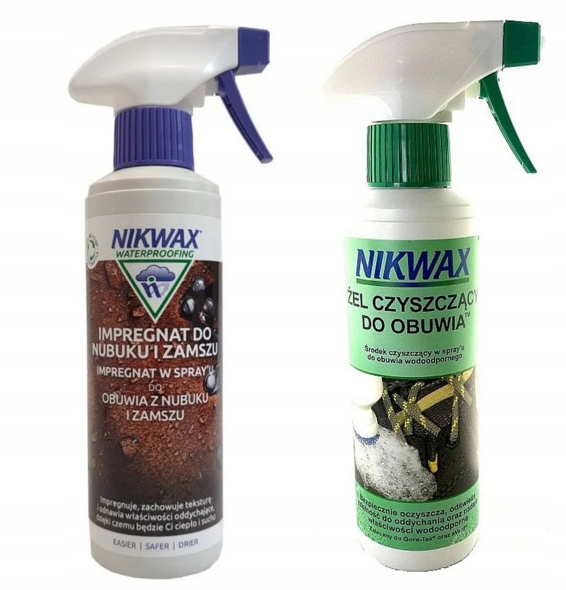 Nikwax Zestaw Do Czyszczenia Butow Z Zamszu i Nubuku 2x300ml Żel+Impregnat / Nikwax