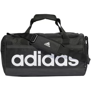 Adidas, Torba sportowa, Essentials Linear Duffel S, HT4742, czarno-biała - Torby sportowe - miniaturka - grafika 1