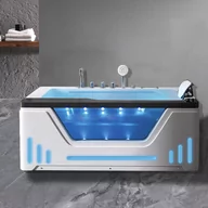 Wanny z hydromasażem - Aquaholm Wanna z hydromasażem PREMIUM LINE A9003 170cm x 80cm x 59cm BLUETOOTH, PODGRZEWACZ WODY, WODOSPAD, USB, PILOT - miniaturka - grafika 1