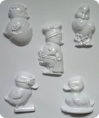 Akcesoria rzeźbiarskie - Forma do odlewów gipsu, kurczaczki, 5 elementów - miniaturka - grafika 1