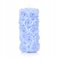 Świece - Świeca dekoracyjna RÓŻA 15 cm kolor NIEBIESKI - miniaturka - grafika 1