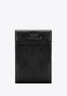 Etui na dokumenty i karty - Etui na karty skórzane rozkładane czarne - miniaturka - grafika 1