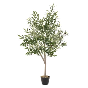 Sztuczne Drzewo Oliwne 150 cm, Rośliny Duże, z Naturalnym Pniem Drewnianym i Owocami - Sztuczne kwiaty - miniaturka - grafika 1