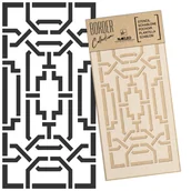 Szablony malarskie - szablon malarski border - bordiura // CHIŃSKA BALUSTRADA #3 - Rozmiar M (21x45 cm) - miniaturka - grafika 1