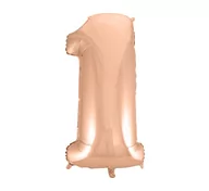 Balony i akcesoria - GoDAN Balon foliowy 33,5" cyfra 1, różowo-złota II BFOL/6244-5 - miniaturka - grafika 1