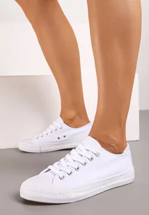 Białe Lekkie Trampki Przed Kostkę Elletri - Trampki damskie - miniaturka - grafika 1