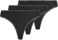 Majtki damskie - Tommy Hilfiger Majtki damskie stringi, Czarny/czarny/czarny, M - miniaturka - grafika 1