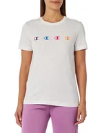 Koszulki i topy damskie - Champion Legacy Graphic Shop W-Light Cotton Jersey S-s Regular Crewneck Koszulka damska, Off White, M - miniaturka - grafika 1