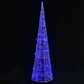 Oświetlenie świąteczne - vidaXL vidaXL Stożek dekoracyjny, akrylowy, niebieski, LED, 120 cm - miniaturka - grafika 1