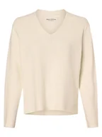 Swetry damskie - Marc O'Polo Sweter damski Kobiety Bawełna biały jednolity, XL - miniaturka - grafika 1